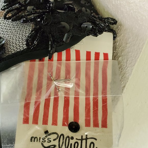 Black Hand Beaded Miss Elliette Dress Vintage New with tags - Picture 3 of 9